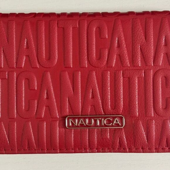 Nautica Red Slim Clutch Credit Card Holder Woman’s Wallet NEW - Picture 4 of 13
